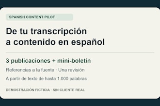 repurpose your spanish transcript into posts and a newsletter