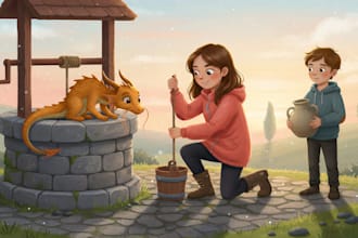 illustrate children story book illustration, kids story book illustration