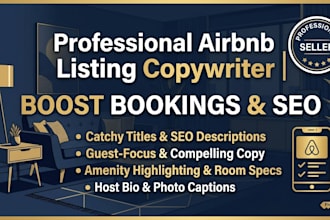 write an optimized airbnb listing title and description to boost bookings
