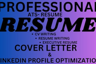 write you a ats compliant resume, cover letter and linkedin