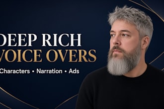 record voice overs for narration, characters, and ads
