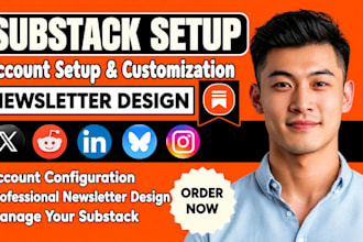 setup substack account, newsletter design manage substack newsletter