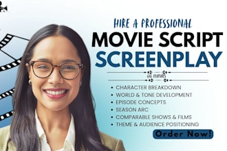 do movie scriptwriting, feature film screenplay, comedy script, novel adaptation