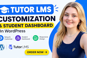 customize tutor lms and design professional student dashboard on wordpress