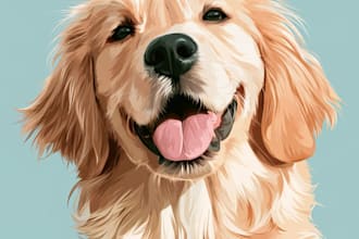 create a cartoon pet portrait from photo
