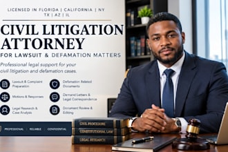 licensed florida california ny civil litigation attorney for lawsuit defamation