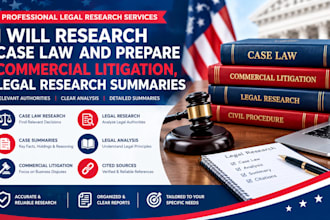 research case law and prepare commercial litigation, legal research summaries
