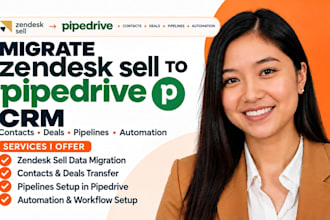 migrate zendesk sell to pipedrive CRM contacts deals pipelines automation