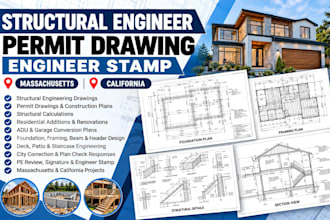 structural engineer permit drawing engineer stamp for massachusetts california
