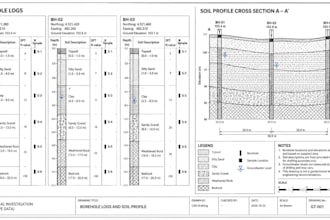 digitize borehole logs and draft geotechnical soil profiles
