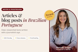 write and proofread articles and blog posts