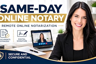 provide same day remote online notary and notarization services