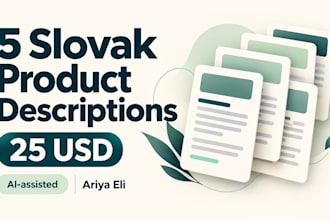 edit five slovak product descriptions for your online store