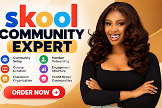 skool community setup skool online course skool credit repair skool manager