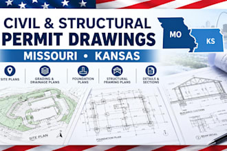 prepare civil and structural permit drawings for missouri and kansas