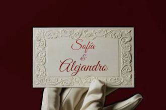 haré un diseño elegante de invitación de bodas