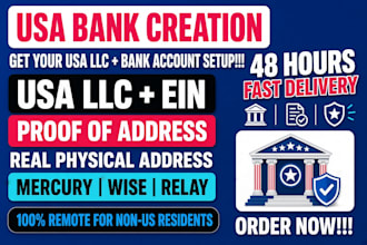 do USA bank creation for USA llc owners, with mercury, wsie, relay, USA llc