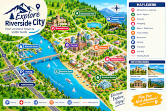 design travel maps, tourist maps, city guides and visitor map