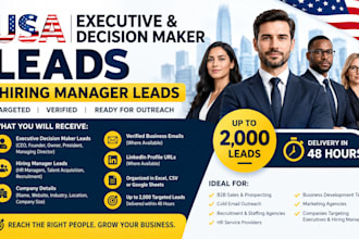 generate 2000 usa executive decision maker leads, hiring manager leads in 48hr