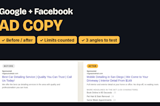 write google ads and facebook ad copy for local service businesses