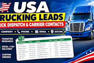 provide fresh USA trucking company leads