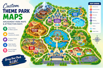 create theme park maps, amusement park maps and attraction maps