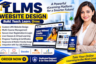 design lms website, elearning platform on talentlms canvas ims docedo moodle