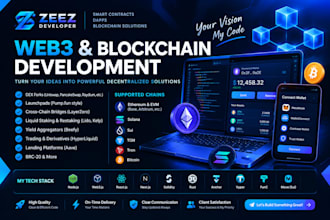 be blockchain developer for web3 dapp, pumpfun, cross chain bridge on evm solana
