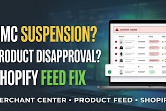 fix shopify google merchant center suspension disapproval gmc product feed error