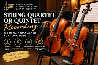 arrange record string quartet quintet and strings for your song