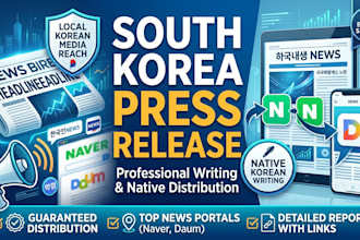write and distribute south korea press release to top korean news sites
