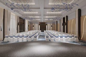 2d floorplan to 3d wedding hall,furniture layout,venue decoration,mockup renders