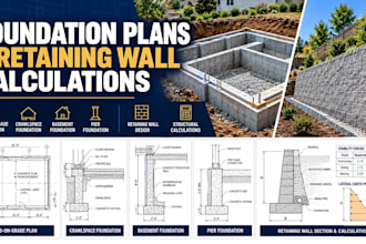 design foundation plans and retaining wall calculations