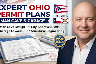 create ohio man cave addition permit plans and garage layouts
