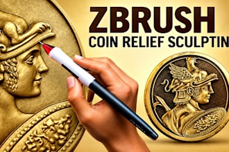 create 3d coin, relief models, medallion and commemorative coin sculpt designs