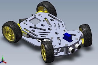 design robotic parts  and robot chassis mechanical assembling in 3d cad design