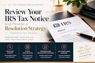 review your irs tax notice and provide a resolution strategy as a CPA
