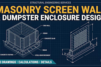 design structural masonry screen walls, dumpster enclosures and site walls