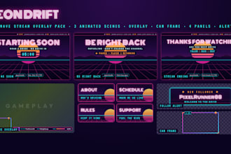 design a custom animated stream overlay pack for twitch and youtube