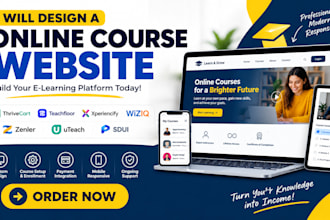 design thrivecart teachfloor xperiencify wiziq zenler uteach sdui course website