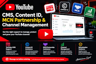 provide youtube cms, content id support, mcn partnership,