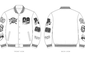 create custom varsity bomber baseball letterman jacket tech pack for manufacture