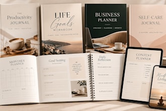 design editable canva workbooks, journals, planners and PDF templates