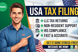 do professional USA tax filing, individual US tax filing, llc tax return