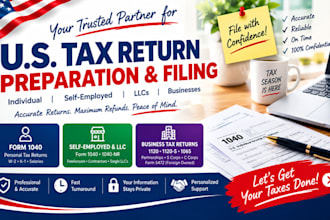 prepare US tax filing US tax return for individuals, llcs and businesses