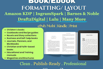 do ebook formatting, ebook format for kindle, epub and paperback