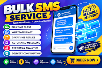 send bulk sms marketing, text message campaign and sms  blast
