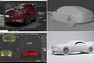 create photorealistic 3d car rendering and automotive studio lighting mockups