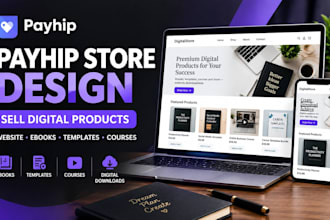 design your payhip website or payhip store to sell digital products online