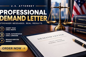 draft a professional business demand letter as a US attorney